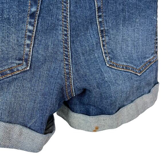 Distressed Blue Jean Shortalls Overalls Shorts Women's 5 Country Cowgirl READ - Picture 7 of 15